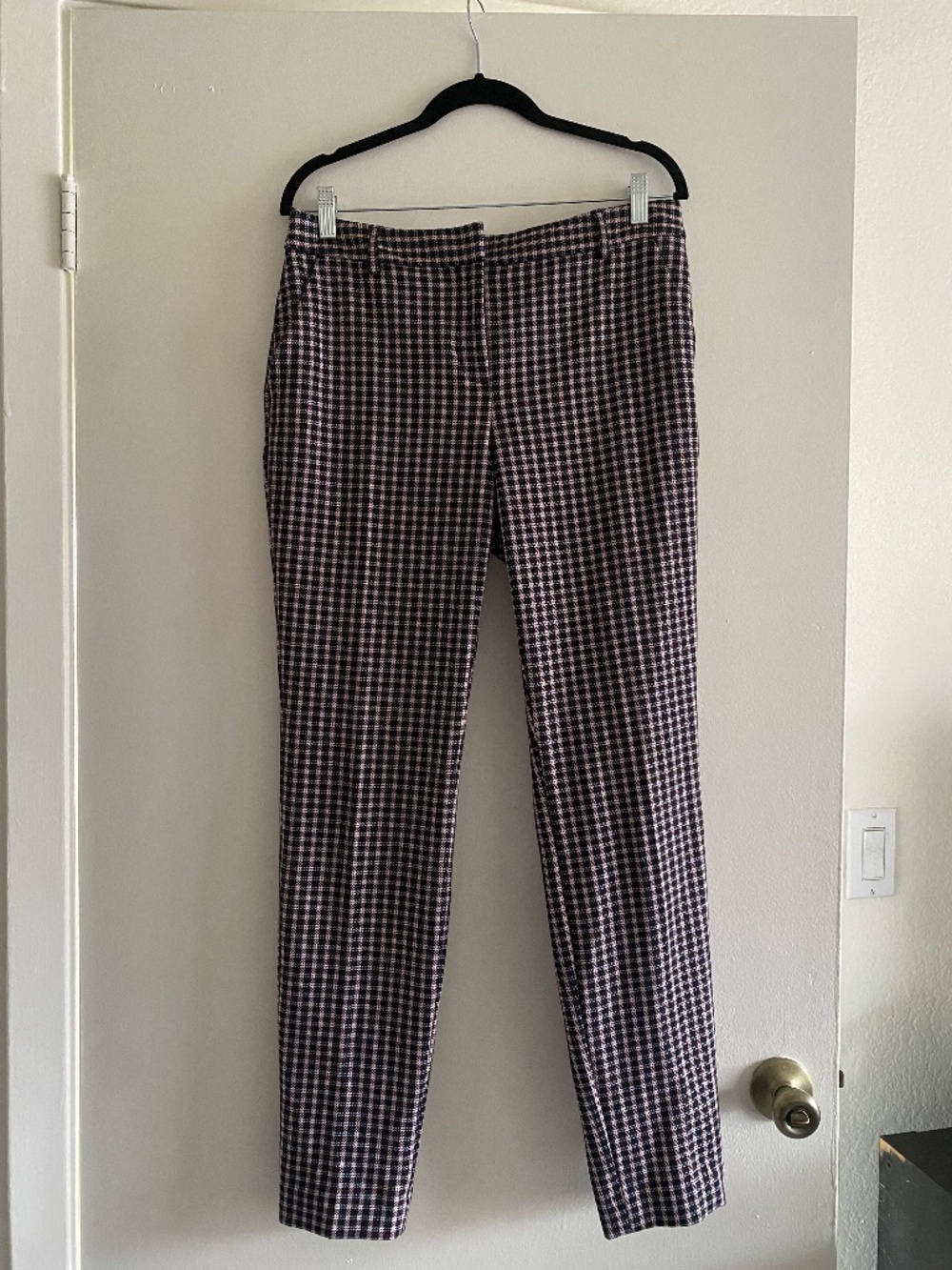 Express Columnist Mid-Rise Pant Skinny SZ 10L (Plaid)